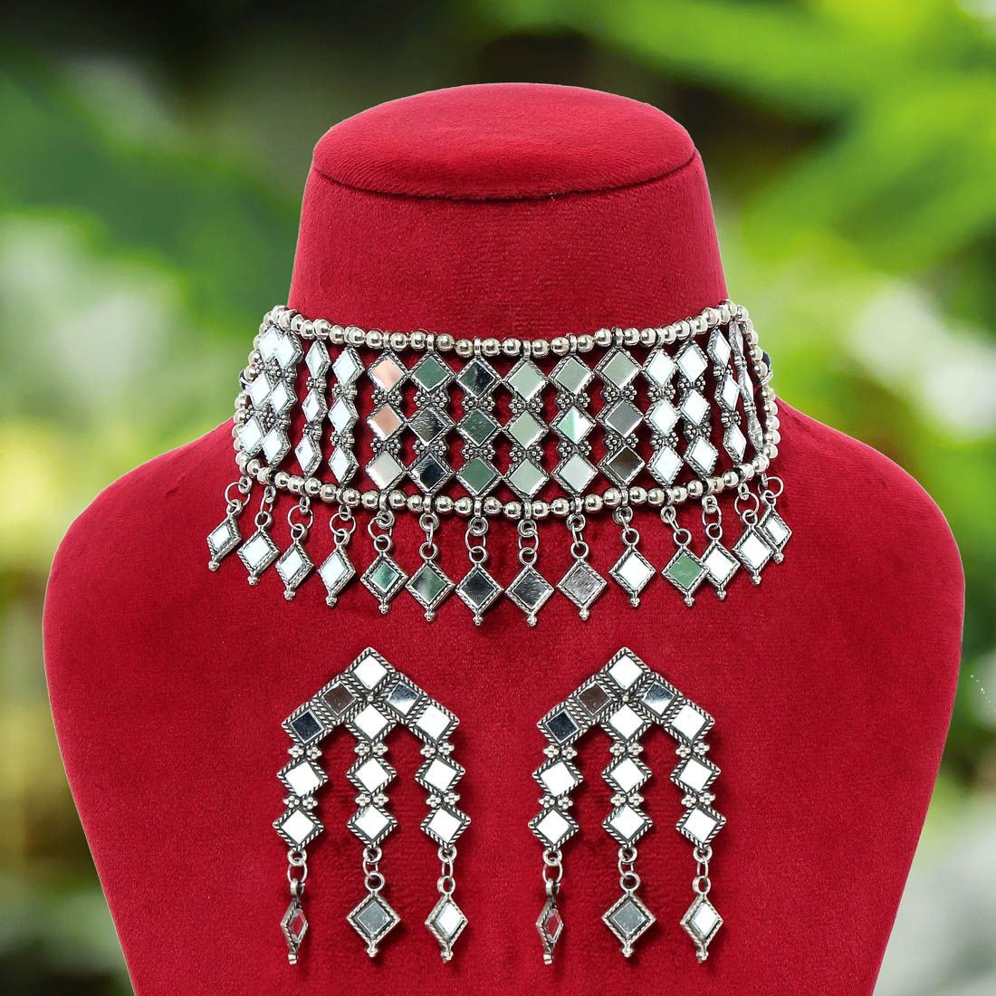 Conjunto tribal espejitos rombos